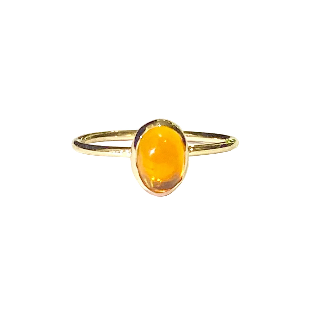 9ct Yellow Gold Mexican Fire Opal Ring