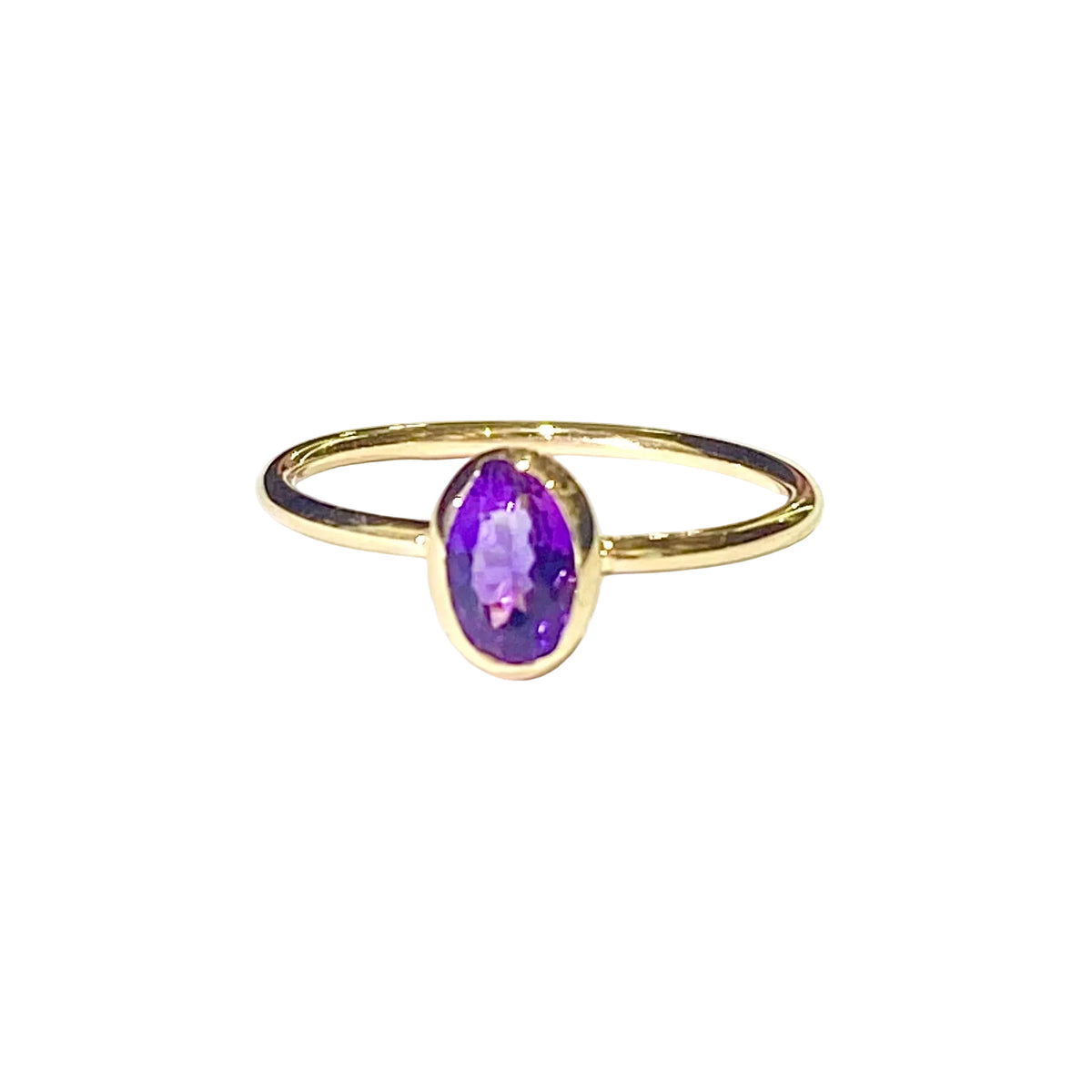 9ct Yellow Gold Amethyst Ring