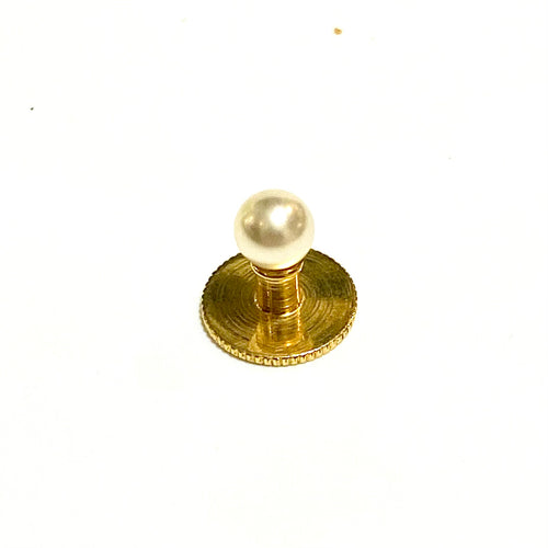 9ct Yellow Gold White Cultured Pearl Shirt Stud