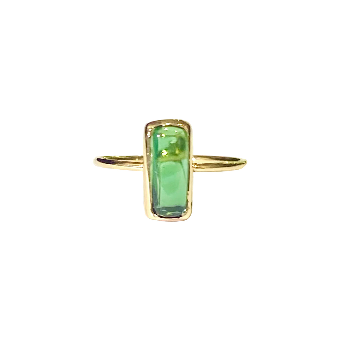 9ct Yellow Gold Green Tourmaline Ring
