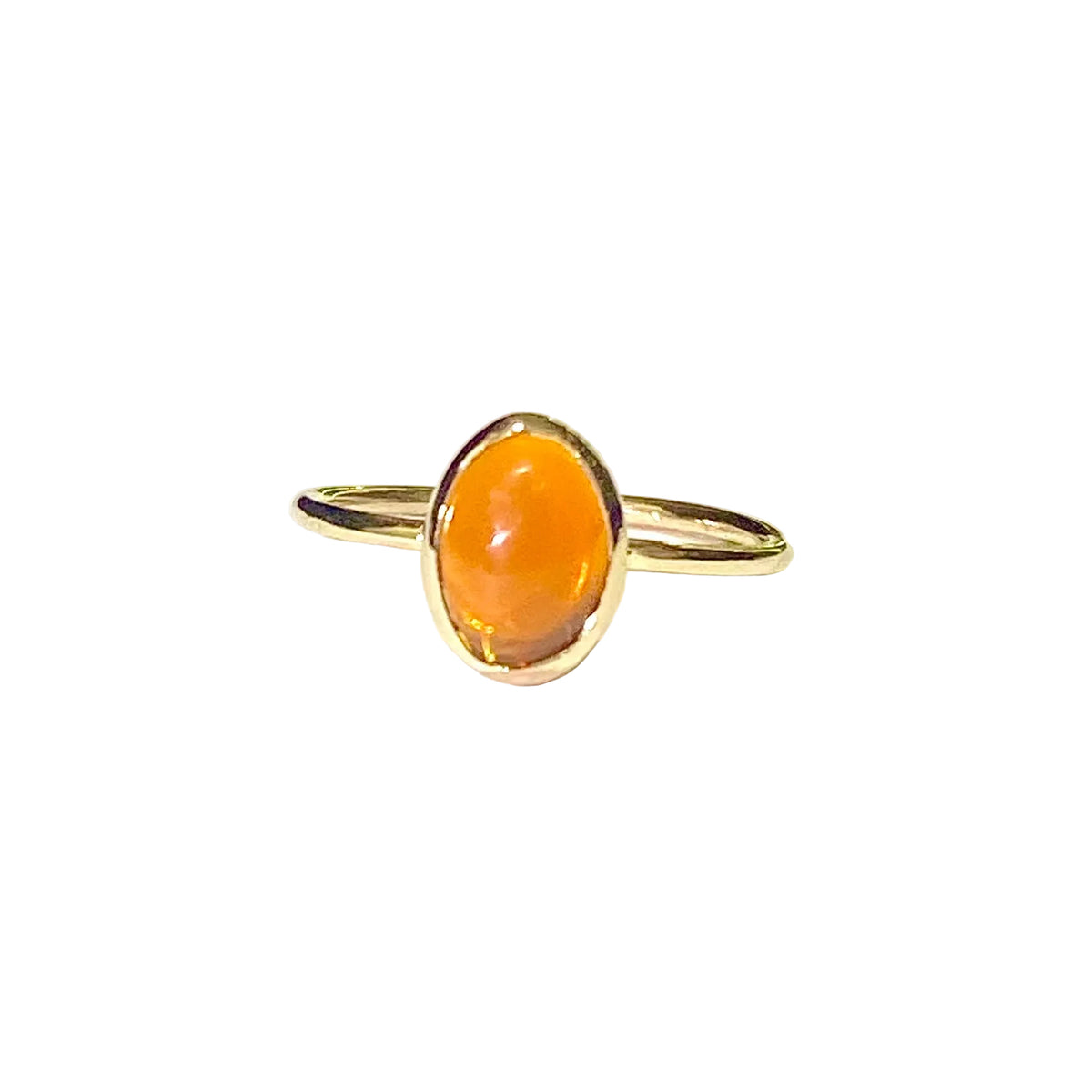 9ct Yellow Gold Mexican Fire Opal Ring