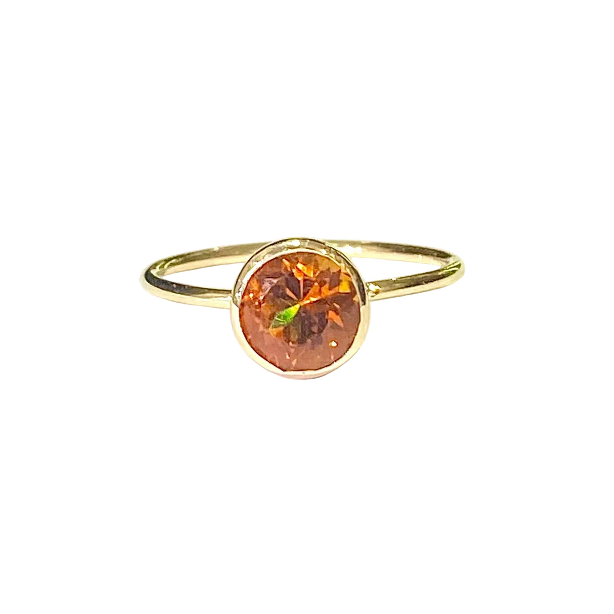9ct Yellow Gold Mexican Fire Opal Ring