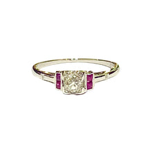 18ct White Gold Diamond and Ruby Ring