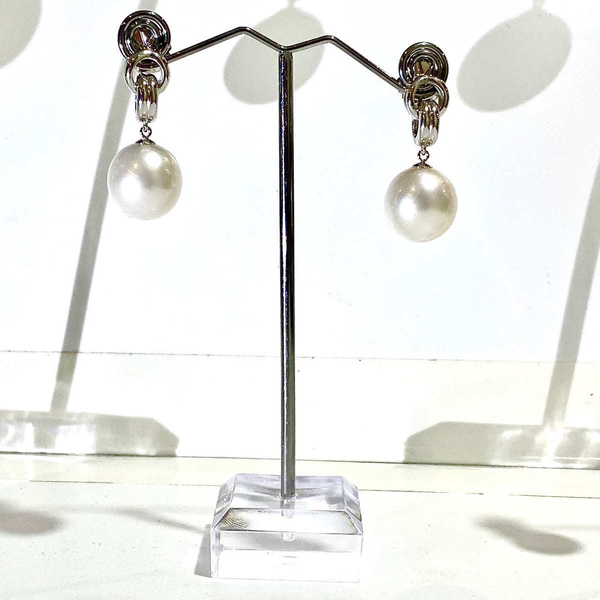9ct White Gold 14mm South Sea Pearl Earrings