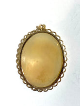 Antique Hand-Carved Portrait Shell Cameo Pendant with 9ct Gold