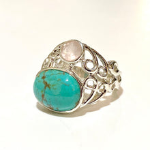 Sterling Silver Turquoise and Rose Quartz Ring