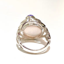 Sterling Silver Rose Quartz and Iolite Ring