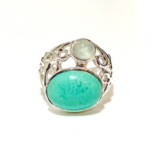 Sterling Silver Turquoise and Green Citrine Ring