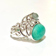 Sterling Silver Turquoise and Green Citrine Ring