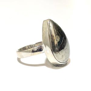 Sterling Silver Hematite Teardrop Ring