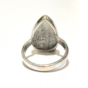 Sterling Silver Hematite Teardrop Ring