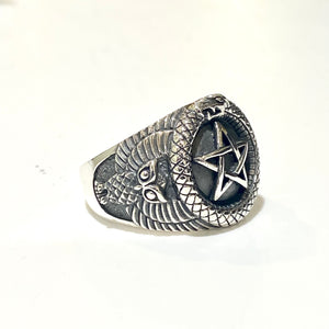 Sterling Silver Ouroboros Signet Ring