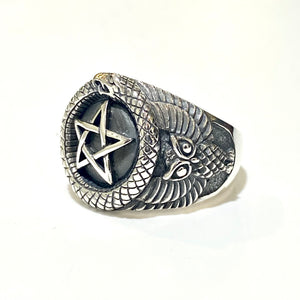 Sterling Silver Ouroboros Signet Ring