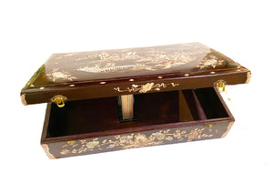 Intricate Wooden Mother of Pearl Inlaid Box