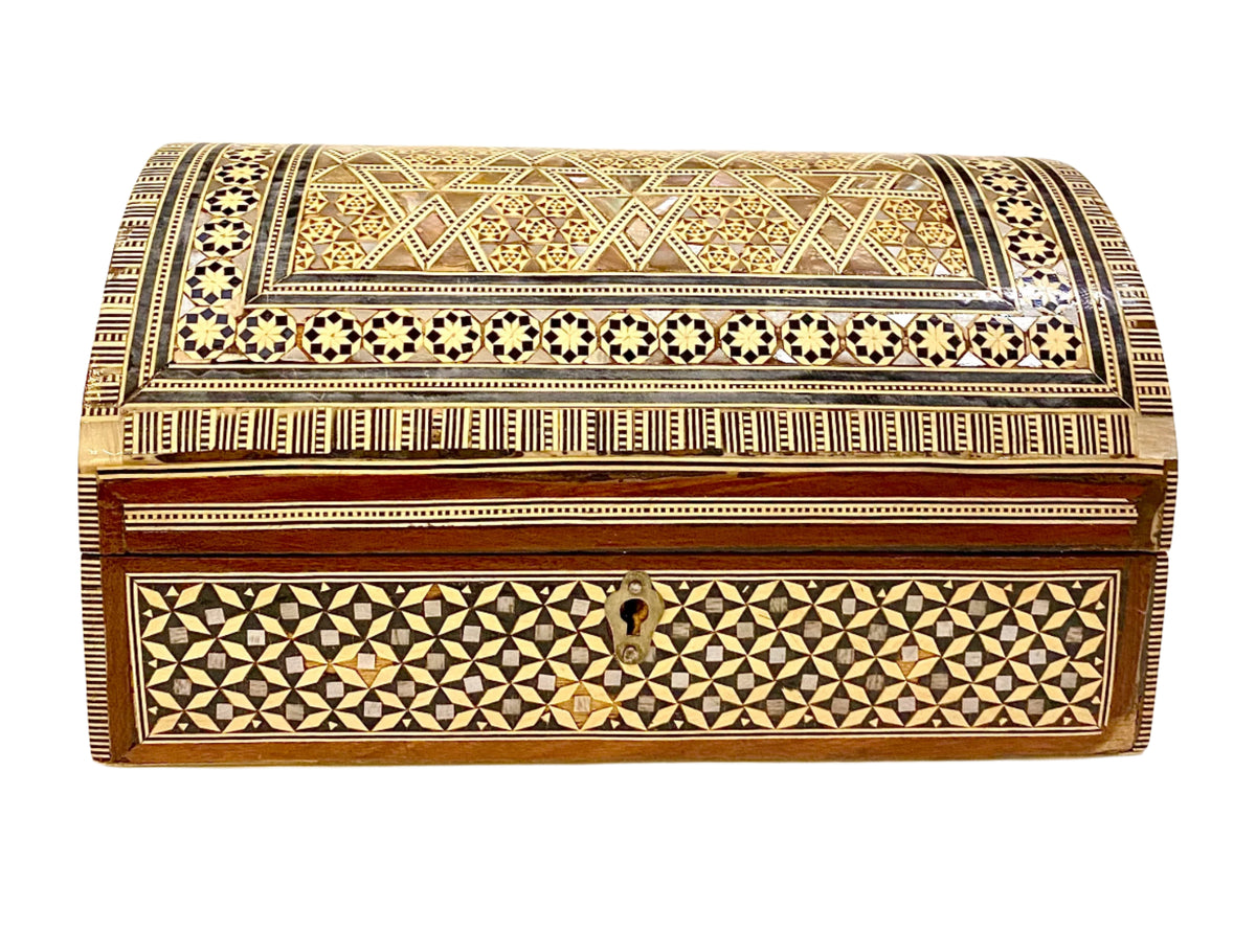 Damascus Ware Wood and Mother of Pearl Inlaid Box