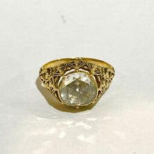 Antique Georgian 18ct Yellow Gold Rose Cut Diamond Solitaire Ring