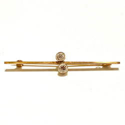 14ct Yellow Gold Diamond Bar Brooch
