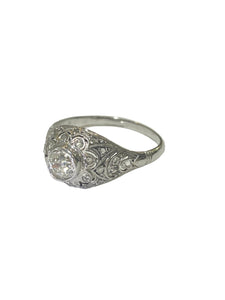 Antique Rose-cut Diamonds in Platinum