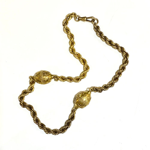 Antique 18ct Yellow Gold Rope Watch Chain