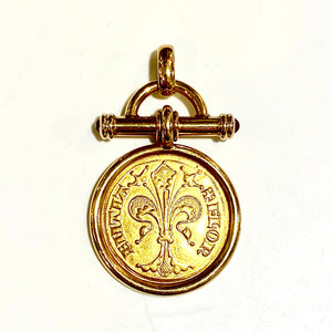 Antique Gold Coin Pendant and Chain