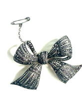 Marcasite & Garnet Sterling Silver Butterfly Brooch