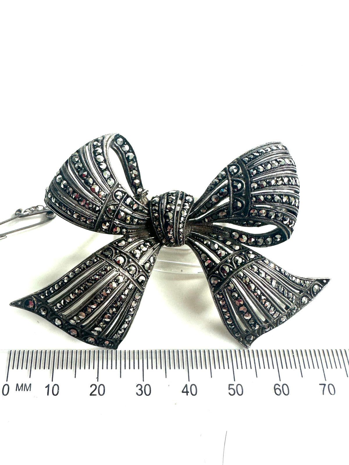 Marcasite & Garnet Sterling Silver Butterfly Brooch