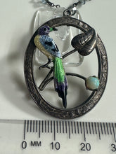 🕊️ Opal & Enamel Sterling Silver Bird Pendant and Chain