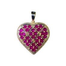 Sterling Silver Multi-set Ruby Heart Pendant