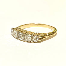 Antique 24ct Yellow Gold Old Cut Diamond Bridge Ring