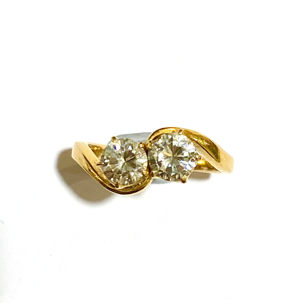 22ct Yellow Gold Diamond Moi-et-toi Ring