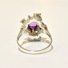 9ct White Gold Purple Sapphire and Diamond Ring