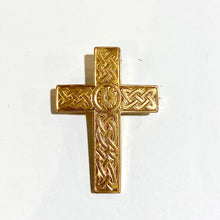 Antique 18ct Gold Engraved Celtic Cross Brooch