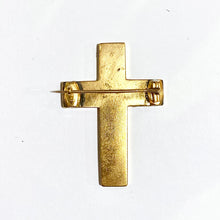 Antique 18ct Gold Engraved Celtic Cross Brooch