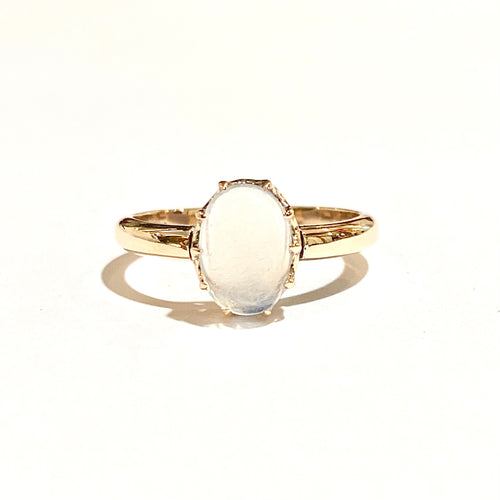 9ct Yellow Gold Natural Moonstone Cabochon Ring