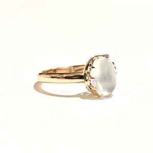 9ct Yellow Gold Natural Moonstone Cabochon Ring