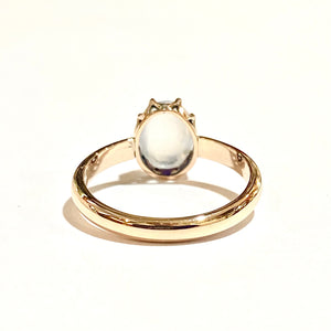 9ct Yellow Gold Natural Moonstone Cabochon Ring