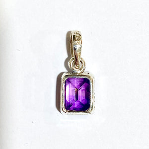 Dainty Sterling Silver Amethyst Pendant