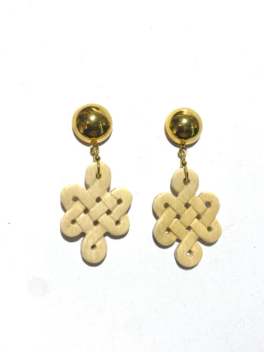 Sterling Silver Ivory Knot Stud Earrings