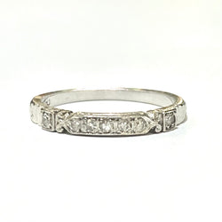Antique 18ct White Gold Old Cut Diamond Bridge Ring
