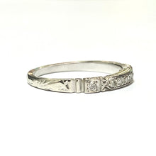 Antique 18ct White Gold Old Cut Diamond Bridge Ring