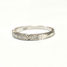 Antique 18ct White Gold Old Cut Diamond Bridge Ring