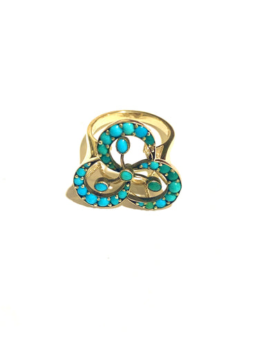 9ct Yellow Gold Turquoise Ring