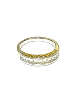 18 ct White Gold Diamond half set patterned band