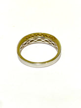 18 ct White Gold Diamond half set patterned band