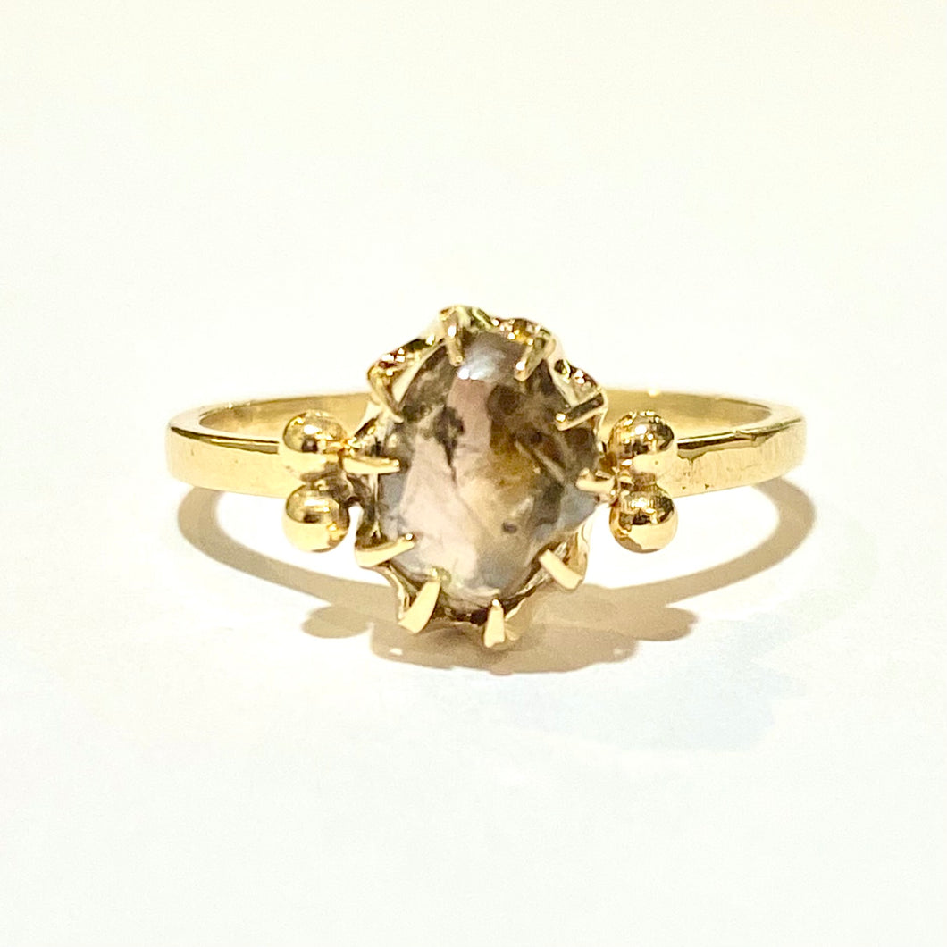 18ct Yellow Gold Rough Cut Diamond Ring