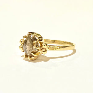 18ct Yellow Gold Rough Cut Diamond Ring