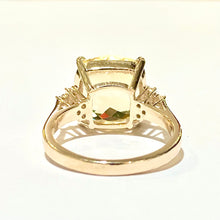 9ct Rose Gold 5ct Cushion Cut Citrine and Diamond Ring