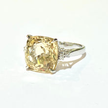 9ct White Gold Citrine and Diamond Ring