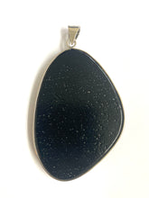 Large dichroic glass sterling silver first set pendant $395