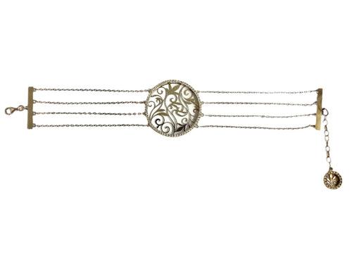 Sterling Silver Floral Chain Bracelet